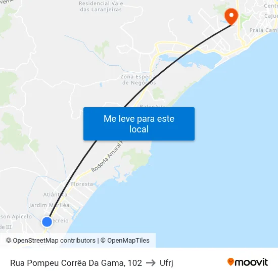 Rua Pompeu Corrêa Da Gama, 102 to Ufrj map