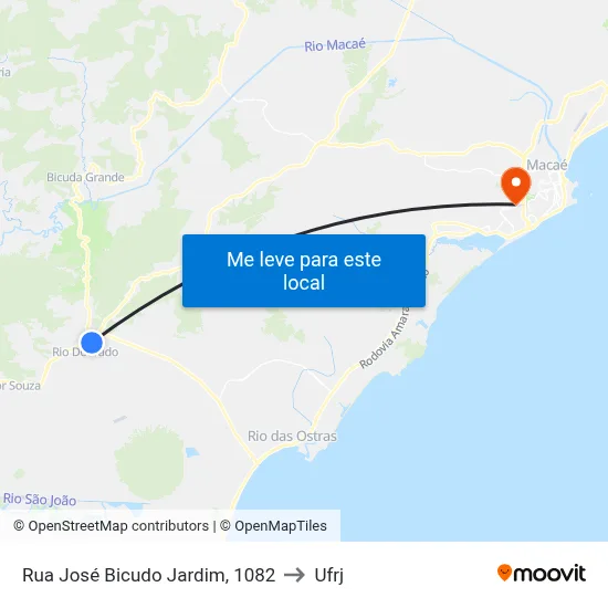 Rua José Bicudo Jardim, 1082 to Ufrj map
