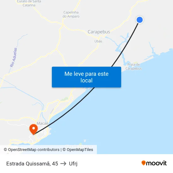 Estrada Quissamã, 45 to Ufrj map