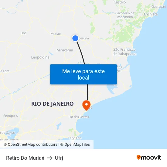 Retiro Do Muriaé to Ufrj map