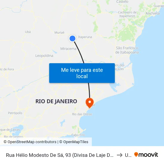 Rua Hélio Modesto De Sá, 93 (Divisa De Laje Do Muriaé) to Ufrj map