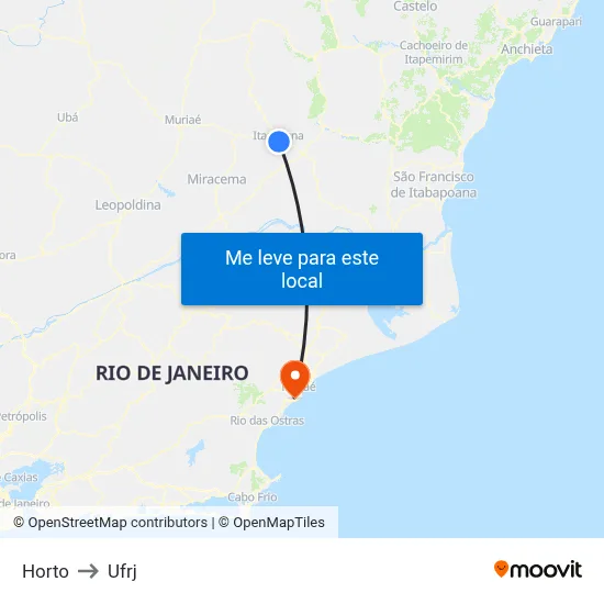 Horto to Ufrj map