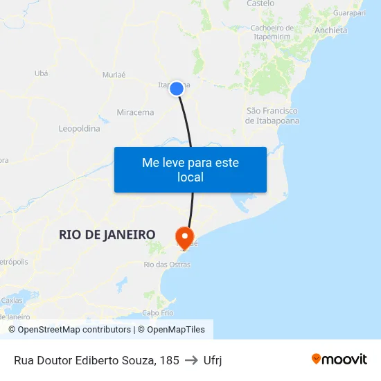 Rua Doutor Ediberto Souza, 185 to Ufrj map