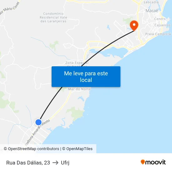 Rua Das Dálias, 23 to Ufrj map