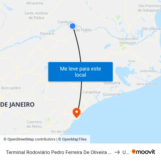 Terminal Rodoviário Pedro Ferreira De Oliveira (Pureza) to Ufrj map