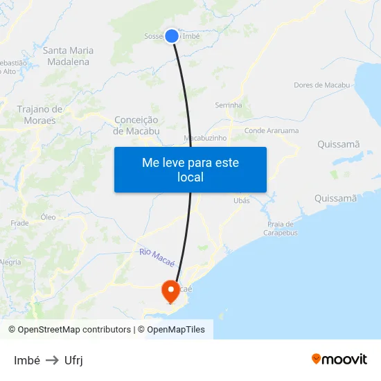 Imbé to Ufrj map