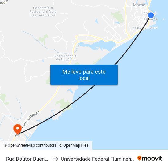 Rua Doutor Bueno Próximo Ao 335 to Universidade Federal Fluminense (Campus Rio Das Ostras) map