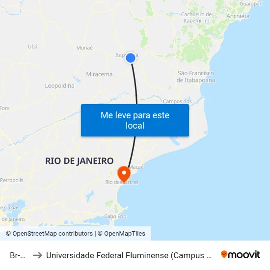 Br-356 to Universidade Federal Fluminense (Campus Rio Das Ostras) map