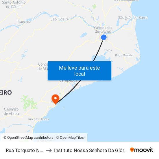 Rua Torquato Neto, 60 to Instituto Nossa Senhora Da Glória - Castelo map