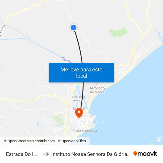 Estrada Do Imburo to Instituto Nossa Senhora Da Glória - Castelo map