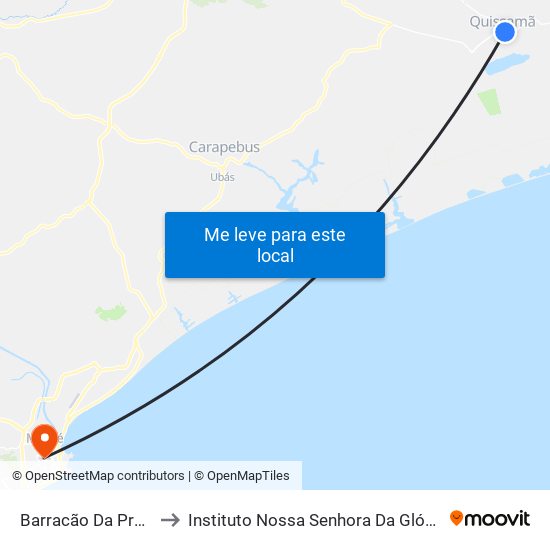 Barracão Da Prefeitura to Instituto Nossa Senhora Da Glória - Castelo map