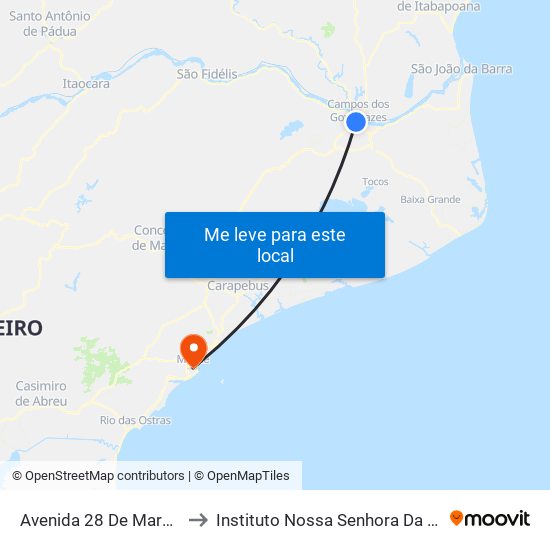 Avenida 28 De Março, 168-258 to Instituto Nossa Senhora Da Glória - Castelo map