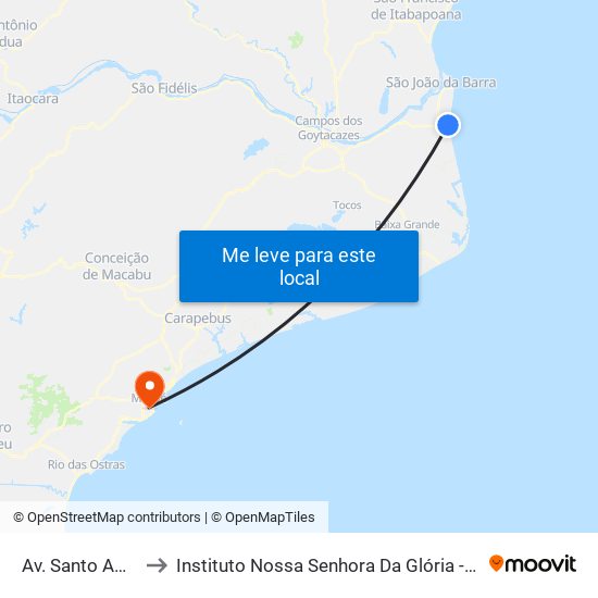 Av. Santo Amaro to Instituto Nossa Senhora Da Glória - Castelo map