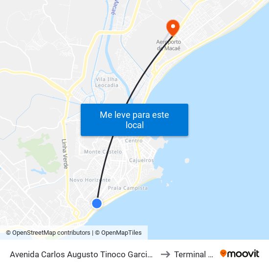 Avenida Carlos Augusto Tinoco Garcia, 1546 | Extra Supermercado to Terminal Petrobras map