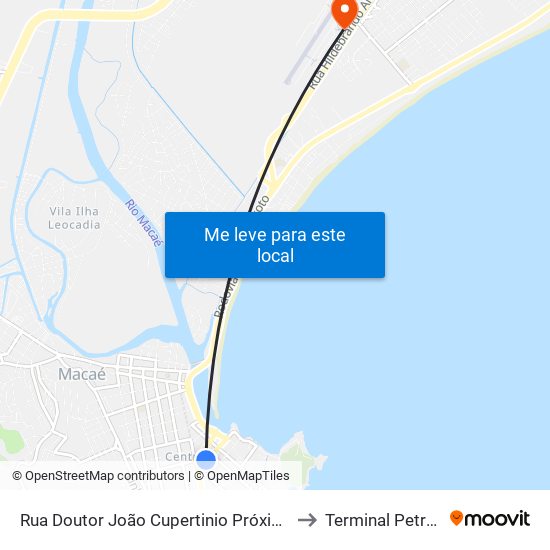 Rua Doutor João Cupertinio Próximo Ao 311 to Terminal Petrobras map