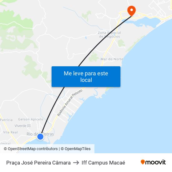 Praça José Pereira Câmara to Iff Campus Macaé map