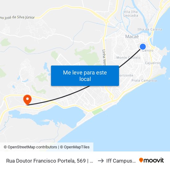 Rua Doutor Francisco Portela, 569 | Previdência Social to Iff Campus Macaé map