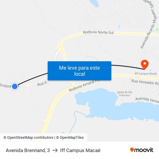 Avenida Brennand, 3 to Iff Campus Macaé map