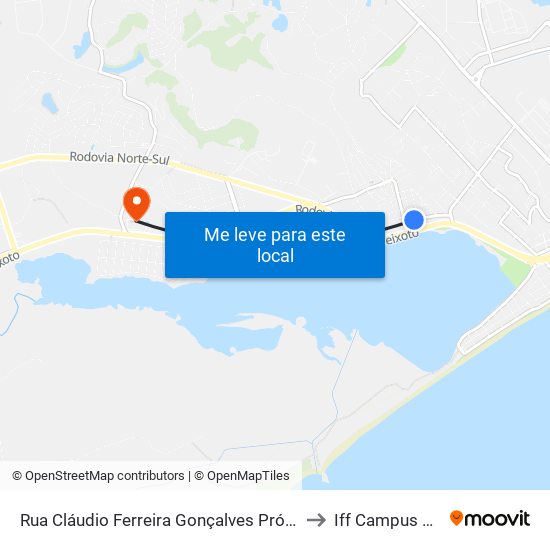 Rua Cláudio Ferreira Gonçalves Próximo Ao 310 to Iff Campus Macaé map