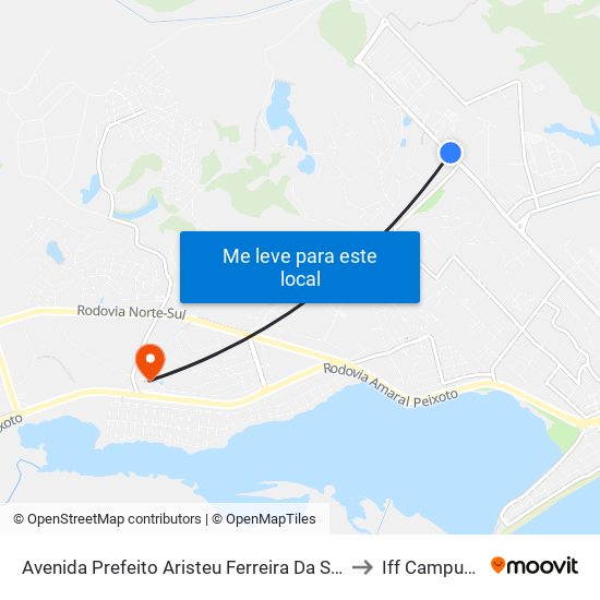 Avenida Prefeito Aristeu Ferreira Da Silva Próximo Ao 2388 to Iff Campus Macaé map