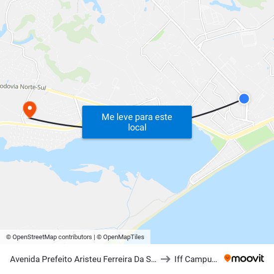 Avenida Prefeito Aristeu Ferreira Da Silva Próximo Ao 5460 to Iff Campus Macaé map