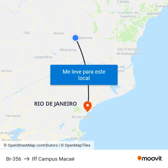 Br-356 to Iff Campus Macaé map