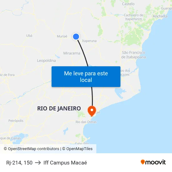Rj-214, 150 to Iff Campus Macaé map