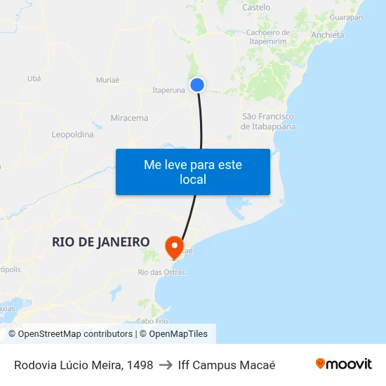 Rodovia Lúcio Meira, 1498 to Iff Campus Macaé map