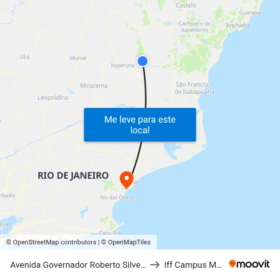 Avenida Governador Roberto Silveira, 133 to Iff Campus Macaé map