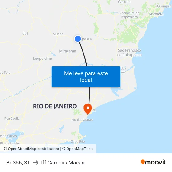 Br-356, 31 to Iff Campus Macaé map