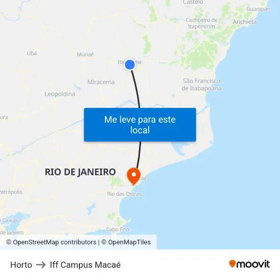 Horto to Iff Campus Macaé map