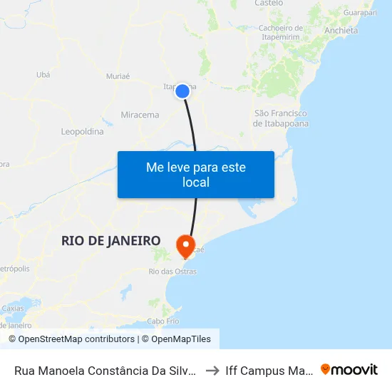 Rua Manoela Constância Da Silva, 140 to Iff Campus Macaé map