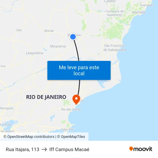 Rua Itajara, 113 to Iff Campus Macaé map