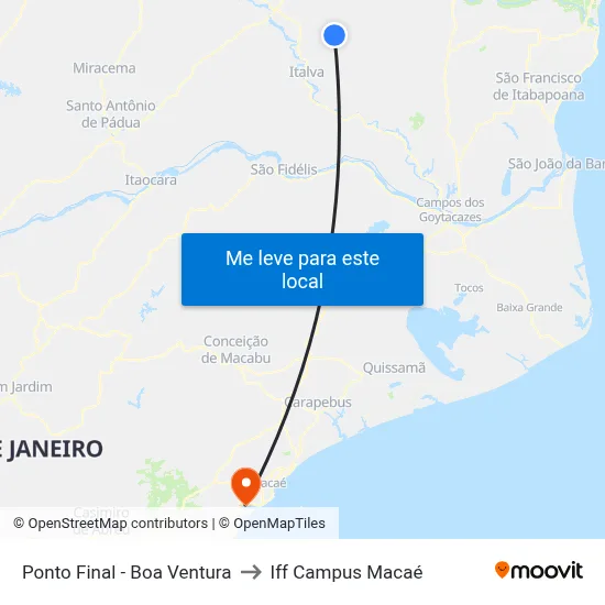 Ponto Final - Boa Ventura to Iff Campus Macaé map