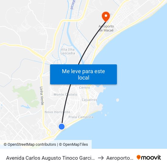 Avenida Carlos Augusto Tinoco Garcia, 1546 | Extra Supermercado to Aeroporto De Macaé map