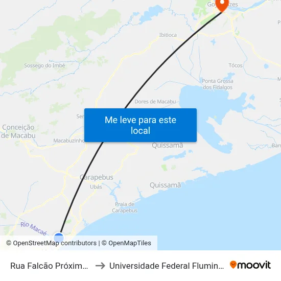 Rua Falcão Próximo Ao 19 to Universidade Federal Fluminense - Uff map