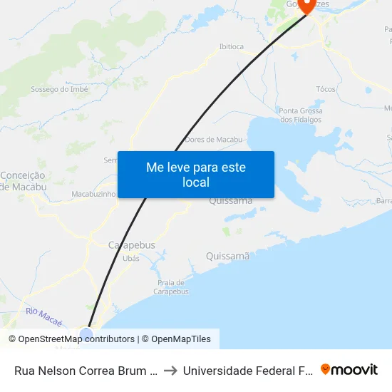 Rua Nelson Correa Brum Próximo Ao 643 to Universidade Federal Fluminense - Uff map