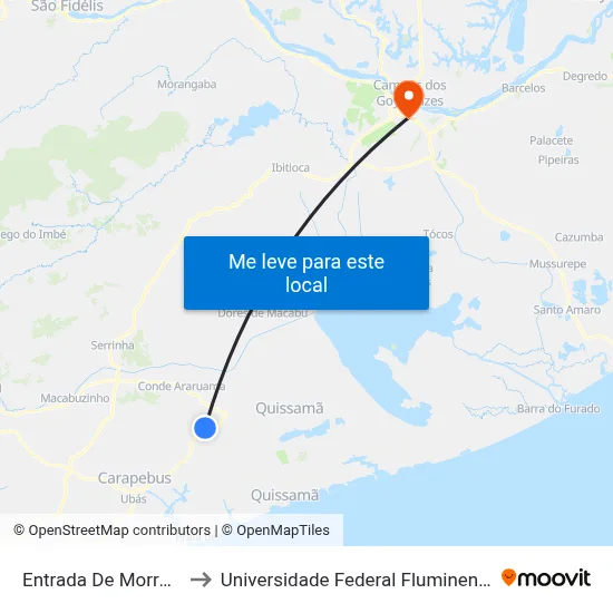 Entrada De Morro Alto to Universidade Federal Fluminense - Uff map