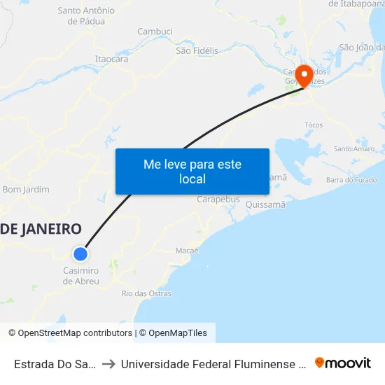 Estrada Do Sana to Universidade Federal Fluminense - Uff map