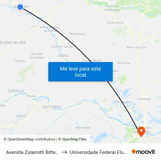 Avenida Zulamith Bittencourt, 138 to Universidade Federal Fluminense - Uff map