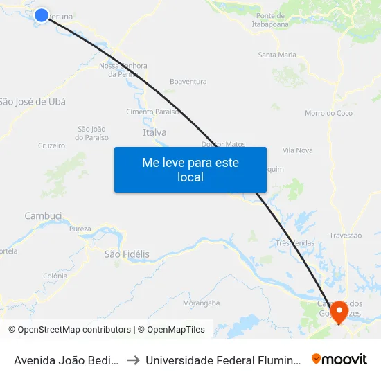 Avenida João Bedim, 373 to Universidade Federal Fluminense - Uff map