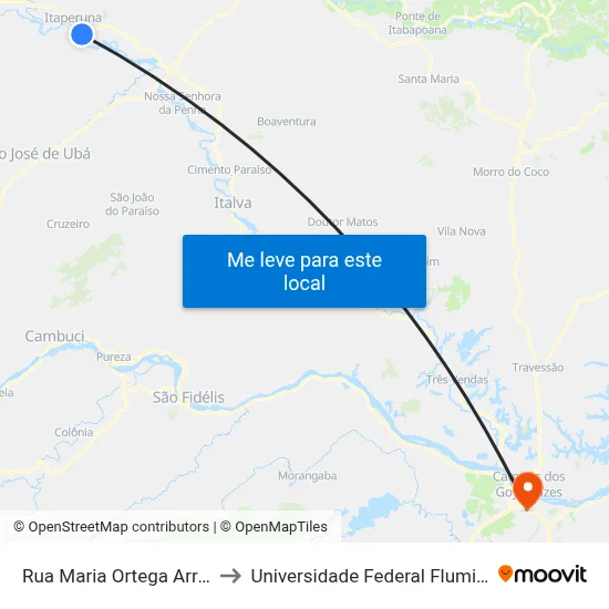 Rua Maria Ortega Arrabal, 291 to Universidade Federal Fluminense - Uff map