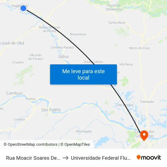 Rua Moacir Soares De Faria, 464 to Universidade Federal Fluminense - Uff map