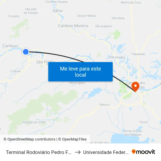 Terminal Rodoviário Pedro Ferreira De Oliveira (Pureza) to Universidade Federal Fluminense - Uff map