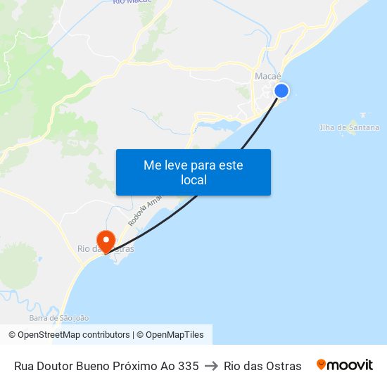 Rua Doutor Bueno Próximo Ao 335 to Rio das Ostras map