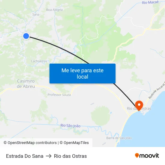 Estrada Do Sana to Rio das Ostras map