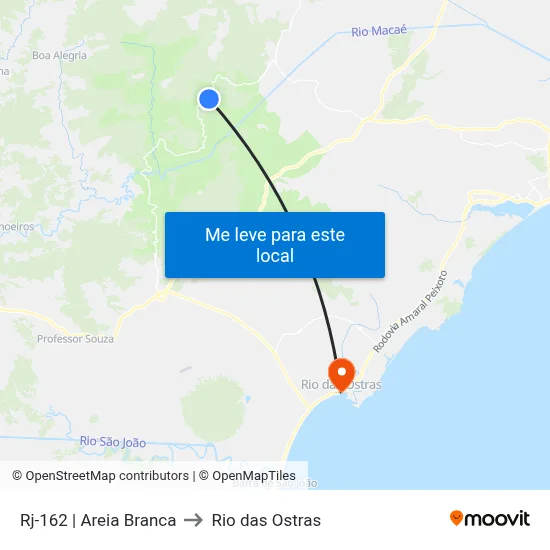 Rj-162 | Areia Branca to Rio das Ostras map