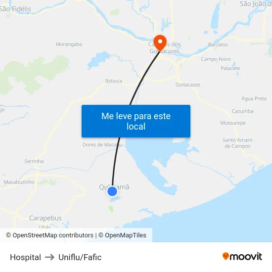 Hospital to Uniflu/Fafic map