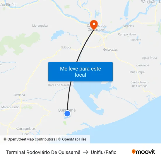 Terminal Rodoviário De Quissamã to Uniflu/Fafic map