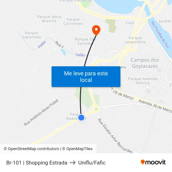 Br-101 | Shopping Estrada to Uniflu/Fafic map